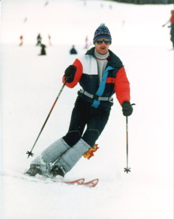 Michael at Big Sky, Montana - March, 1988 There are not many pictures of me skiing since I usually have the camera